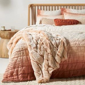 Anthropologie faux fur throw